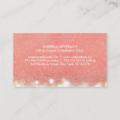 Roze en Gold Glitter Chic Visitekaartje (Achterkant)