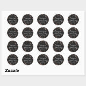 Roze en Gold Glitter-Confetti op zwarte achtergron Ronde Sticker (Vel)