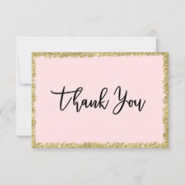 Roze en Gold Glitter Hartelijk dank Bedankkaart