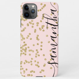 Roze en Gold Glitter Hoesje-Mate iPhone Case 11Pro Max Hoesje