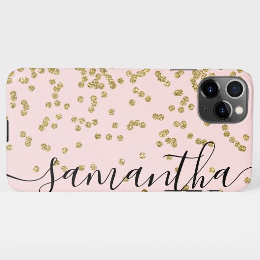 Roze en Gold Glitter Hoesje-Mate iPhone Case iPhone Hoesje (Achterkant horizontaal)