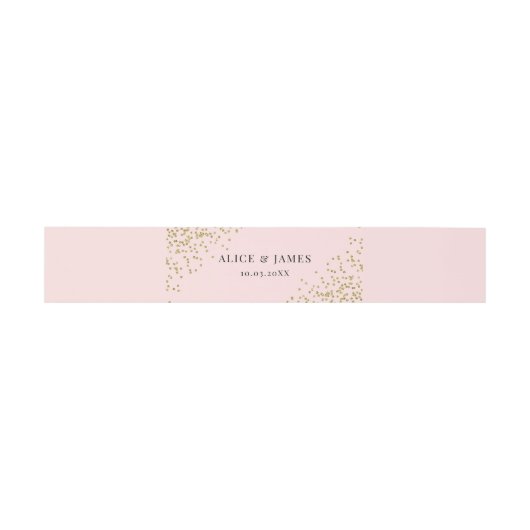 Roze en Gold Glitter Invitation Band Uitnodigingen Wikkel (Vlak)