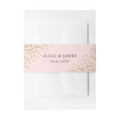 Roze en Gold Glitter Invitation Band Uitnodigingen Wikkel (Voorkant Voorbeeld)