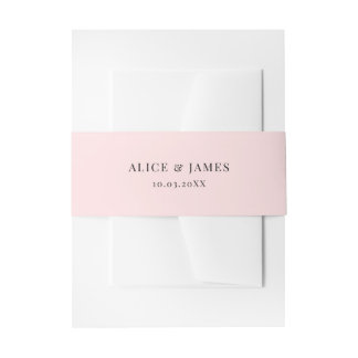 Roze en Gold Glitter Invitation Band Uitnodigingen Wikkel