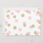 Roze en Gold Glitter Naming-ceremonie Kaart (Achterkant)