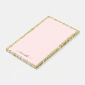 Roze en Gold Glitter Post-it Notes (Schuin)