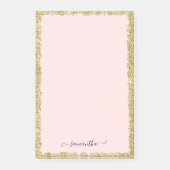 Roze en Gold Glitter Post-it Notes (Voorkant)