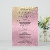 Roze en Gold Glitter - Programma (Staand voorkant)