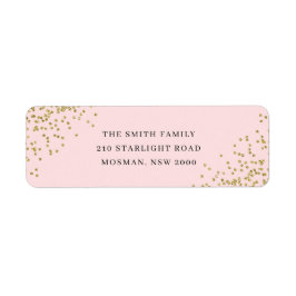 Roze en Gold Glitter Return Address Label