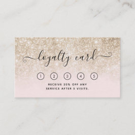 Roze en Gold Glitter Salon Loyalty Kaart met Logo Visitekaartje