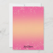 Roze en Gold Glitter Sweet 16 Uitnodiging (Achterkant)