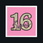 Roze en Gold Glitter Sweet 16th Birthday Servet<br><div class="desc">Roze en Gold Glitter Sweet 16th Birthday Napkins.</div>