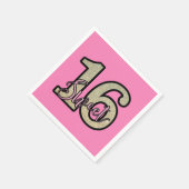 Roze en Gold Glitter Sweet 16th Birthday Servet (Hoek)