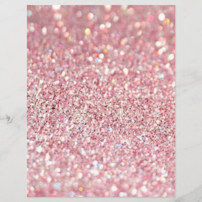 Roze en Gold Glitter Texture Scrapbook Paper (Voorkant)