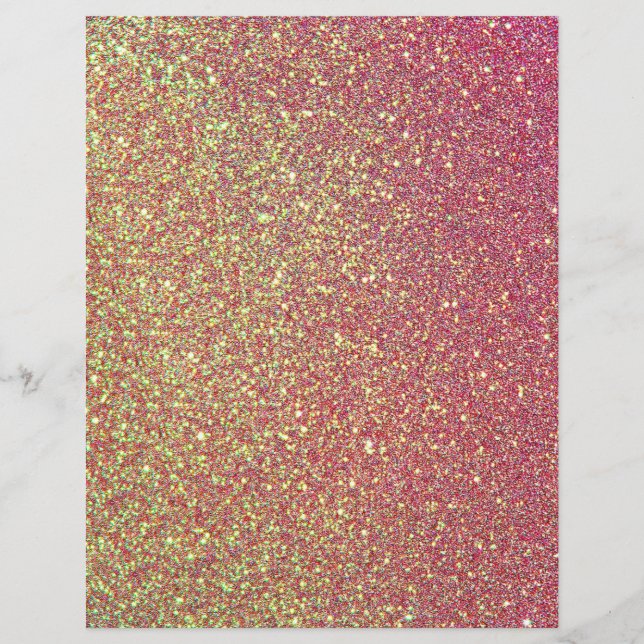 Roze en Gold Glitter Texture Scrapbook Paper (Voorkant)