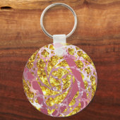 Roze en Gold Glitz Sleutelhanger (Voorkant)