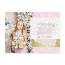 Roze en Gold Happy Holiday Briefkaart