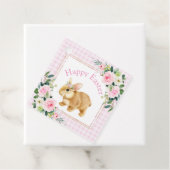 Roze en Gold Happy Paast Bunny Bedankjes Labels (In situ)