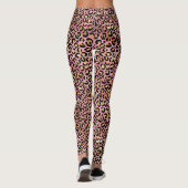 Roze en Gold Leopard Print Patroon Leggings (Achterkant)