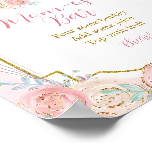 Roze en Gold Magical Carrousel Mam-osa Bar Sign Poster (Hoek)