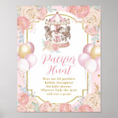 Roze en Gold Magical Carrousel Pacifier Hunt Poster (Voorkant)