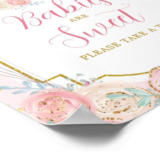 Roze en Gold Magische Carrousel Neem alstublieft e Poster (Hoek)