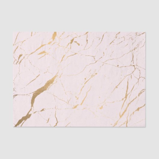 Roze en Gold Marble Designer Tissuepapier (Voorkant)
