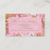 Roze en Gold Marble Trendy Consultant Visitekaartje (Achterkant)