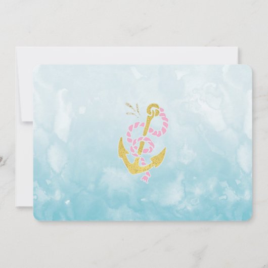 Roze en Gold Mermaid Hartelijk dank Bedankkaart (Achterkant)