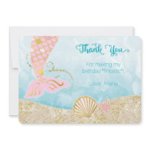 Roze en Gold Mermaid Hartelijk dank