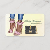 Roze en Gold Mode Designer QR Code Business Ca Visitekaartje (Voorkant)