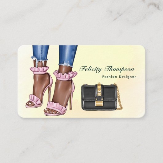 Roze en Gold Mode Designer QR Code Business Ca Visitekaartje (Voorkant)