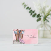 Roze en Gold Mode Designer QR Code Visitekaartje (Staand voorkant)