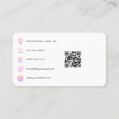 Roze en Gold Mode Designer QR Code Visitekaartje (Achterkant)
