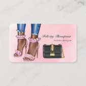 Roze en Gold Mode Designer QR Code Visitekaartje (Voorkant)