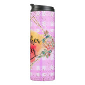 Roze en Gold Moeder Hustler Mam Thermosbeker (Geroteerd rechts)