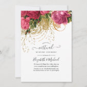  roze en Gold online virtueel huwelijk Kaart (Voorkant)