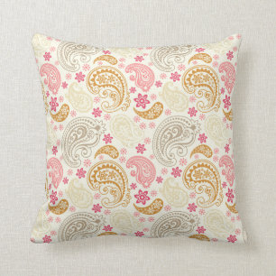 Roze en Gold Paisley Pillow Kussen