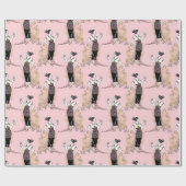 Roze en Gold Paris Folie Art Nouveau Cadeaupapier (Vlak)