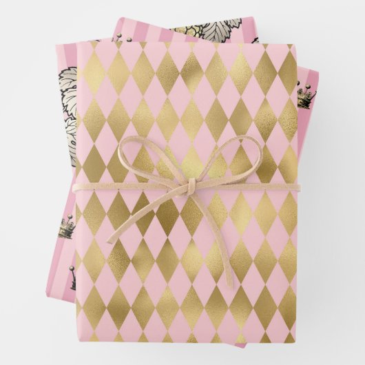 Roze en Gold Paris Inpakpapier Vel (In situ)