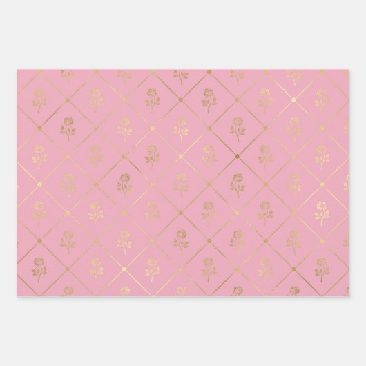 Roze en Gold Paris Inpakpapier Vel (Voorkant 3)
