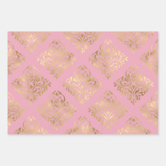 Roze en Gold Paris Inpakpapier Vel (Voorkant 2)