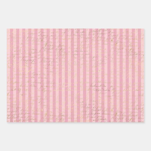 Roze en Gold Paris Inpakpapier Vel (Voorkant)