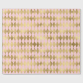 Roze en Gold Paris Shimmering Diamond Pattern Cadeaupapier (Vlak)