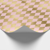 Roze en Gold Paris Shimmering Diamond Pattern Cadeaupapier (Hoek)