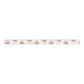 Roze en Gold Peonies - Aangepast kleurenlint Grosgrain Lint (Voorkant)