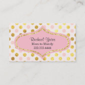Roze en Gold Polka Dot Mammie PlayDate Contactkaartje (Voorkant)