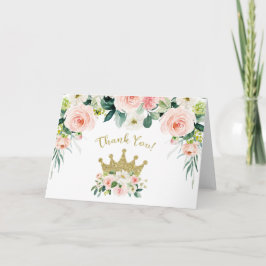 Roze en Gold Prinses Hartelijk dank Kaart