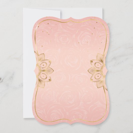 Roze en Gold Quinceanera Rustic Horse Birthday Kaart (Achterkant)