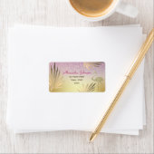 Roze en Gold Return-adres Etiket (Insitu)